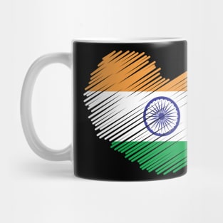 India Flag Heart Design Mug